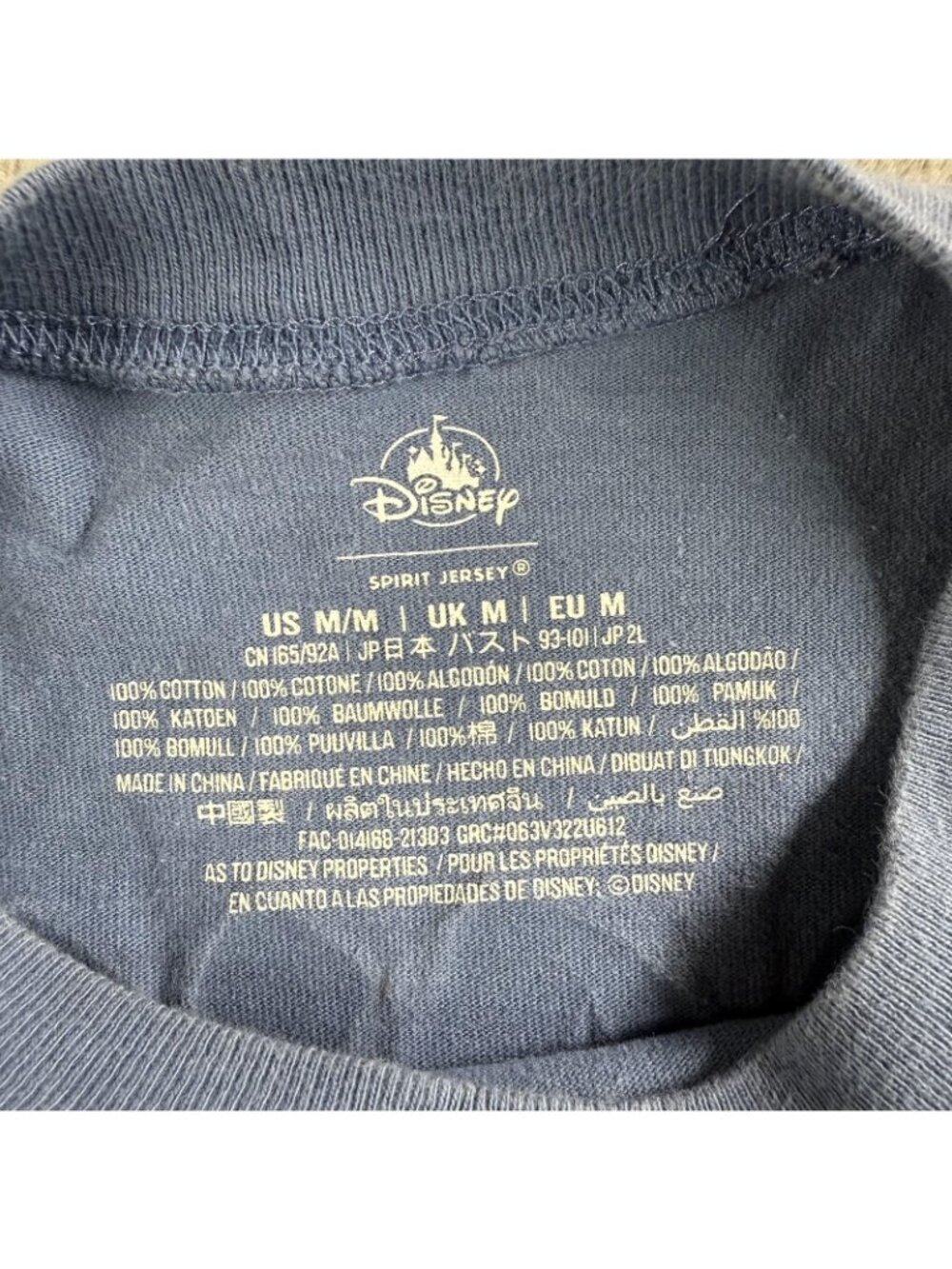Disney Disneyland Resort Spirit Jersey Shirt Mens Medium Blue Mickey Long Sleeve - Picture 3 of 15